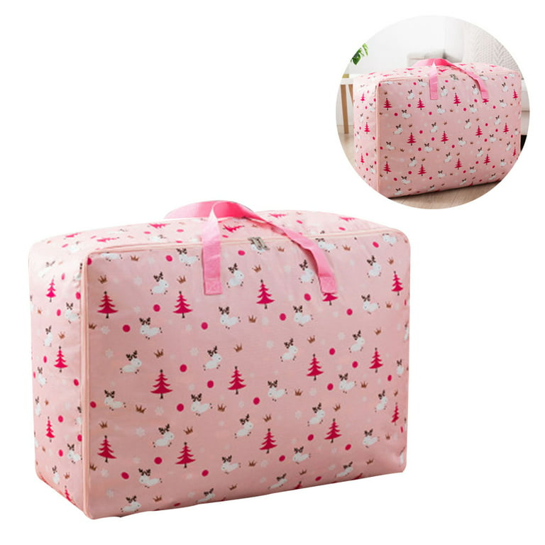 Quilts Clothes Beddings Zip Lock Storage Bag Organizer Pink 60 x 35 x 42cm  