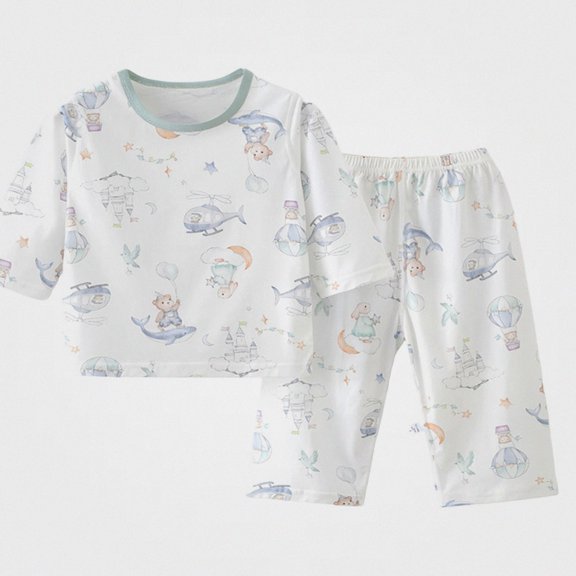 ITSAME Girls Outfit Cotton 3/4 Sleeve Crewneck Top and Pants 2-Piece Fashion Print Comfy Loungewear Set Size 3T