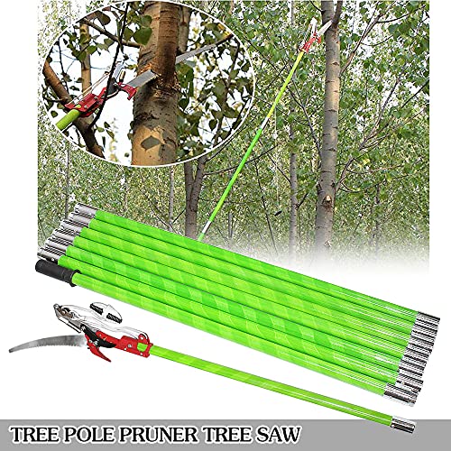 ZXMT 26 Foot Tree Trimmer Pole Manual Pruner Cutter Set Extension Cut Tree Branch Garden Tools