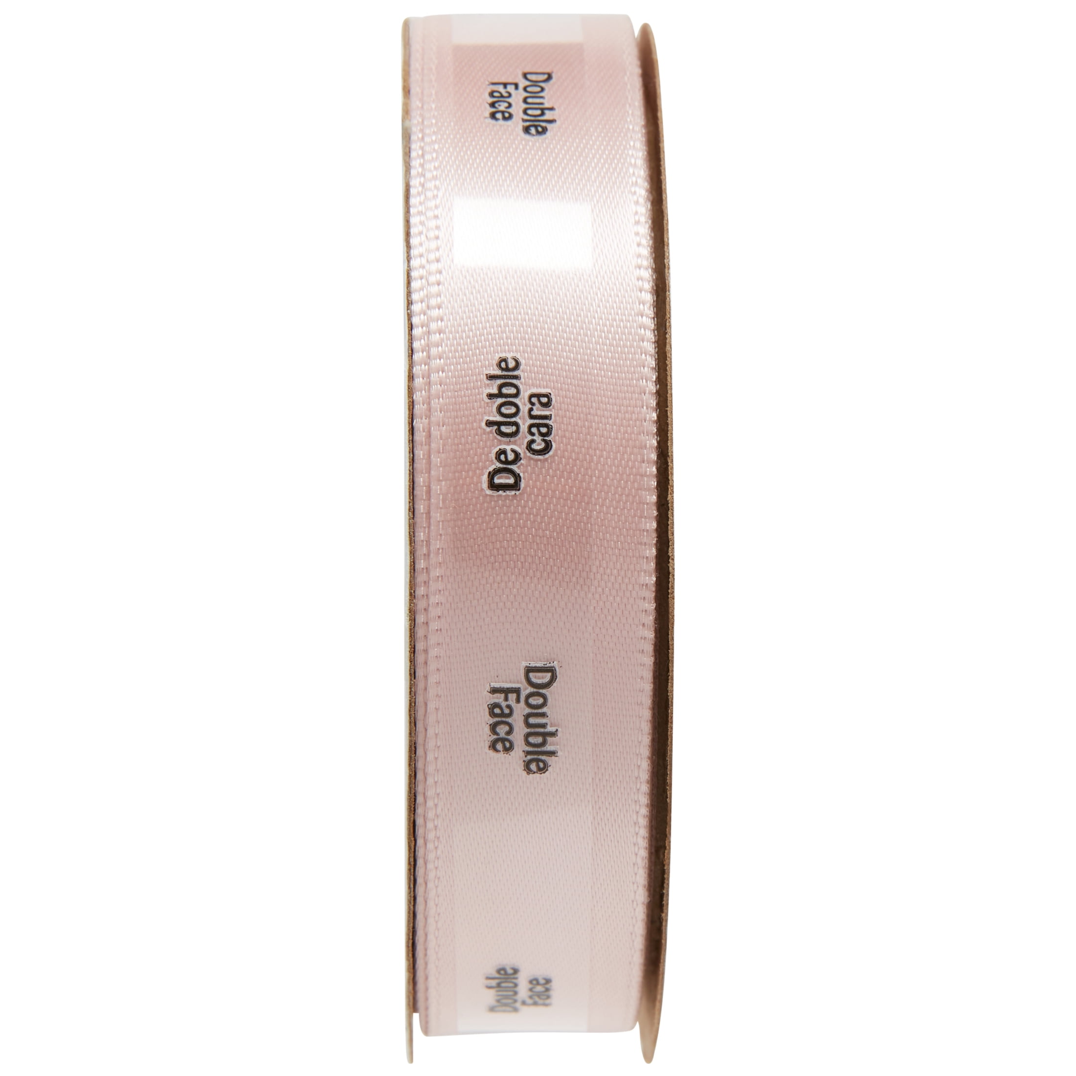 Offray Ribbon, Pink Blush 5/8 inch Double Face Satin Polyester Ribbon, 12 feet