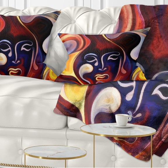 Designart Waves of Thought - Abstract Throw Pillow - 12x20