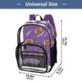 thumbnail image 5 of Iauyy Clear Backpack Heavy Duty PVC Transparent Backpack for College Workplace, Purple Rugby Ball, 5 of 8