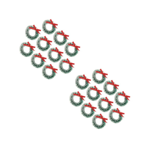 Worgeous 20 pcs  Mini Christmas Wreaths For Crafts, Small Wreaths For Indoor Decoration, Miniature Ornaments For Small Tree For Winter Wreath Craft And Holiday Decor