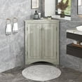 thumbnail image 2 of Freestanding Floor Triangle Bathroom Storage Cabinet with Adjustable Shelves for Kitchen Oak, 2 of 5