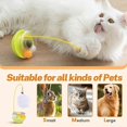 thumbnail image 3 of Interactive Cat Feather Toys 3In1 MultiMode Cat Toy With Catnip Teaser Wand Track Balls Yellow, 3 of 4