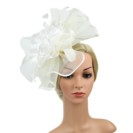 New Large Headband and Clip Hat Fascinator Weddings Ladies Day Race Royal  White