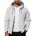 thumbnail image 5 of Jessboyy Jackets for Men with Hood Fall Winter Hiking Climbing Outdoor Jacket Trendy Pockets Hooded Midweight Windbreaker Gray,XXL, 5 of 9