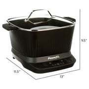 Power XL StirMax 7.5 Qt Multi-Cooker with Auto Stir/Shred Paddle and 9 Presets, Matte Black