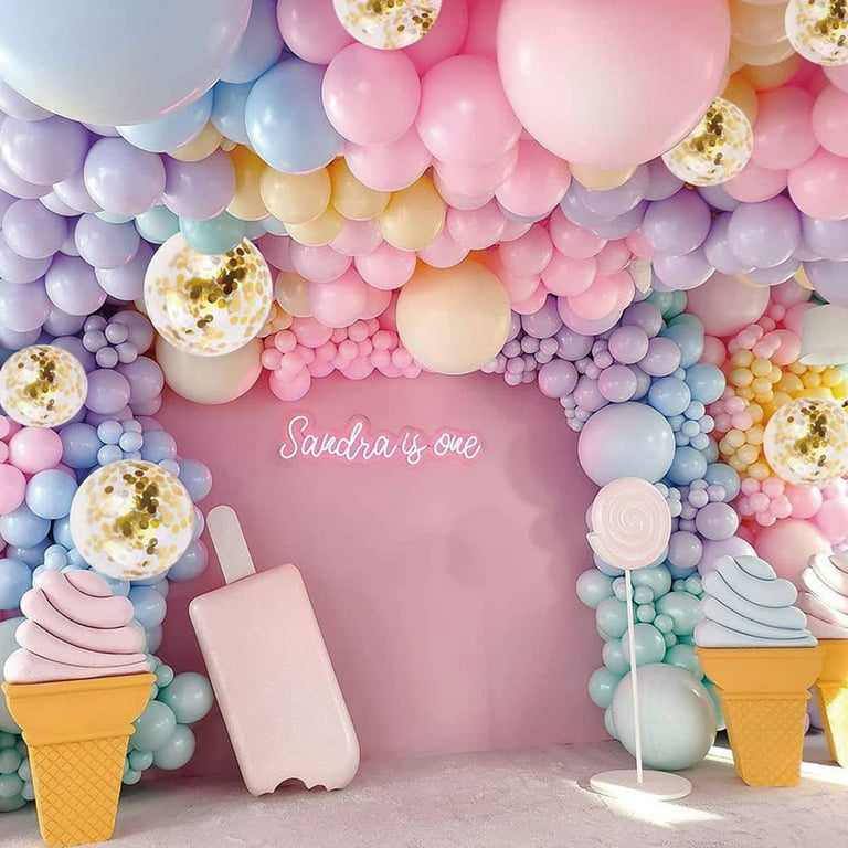 115Pack Latex Pastel Balloon Garland Kit Pastel Rainbow Balloon Arch Small  and Large Pastel Balloons for Pastel Birthday Decorations 