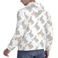 thumbnail image 6 of Uemuo Gray Rabbit Pattern Men's Hoodie - Casual Pullover Hoodie with Kangaroo Pocket, Stylish Hooded Sweatshirt for Everyday Wear-X-Large, 6 of 7