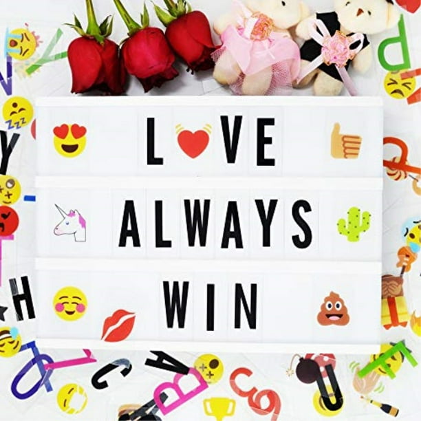 Diy Cinema Light Box With 367 Letters Emojis Number Free Message Combination Usb Or Battery Powered Led Cinematic Lightbox Walmart Com Walmart Com