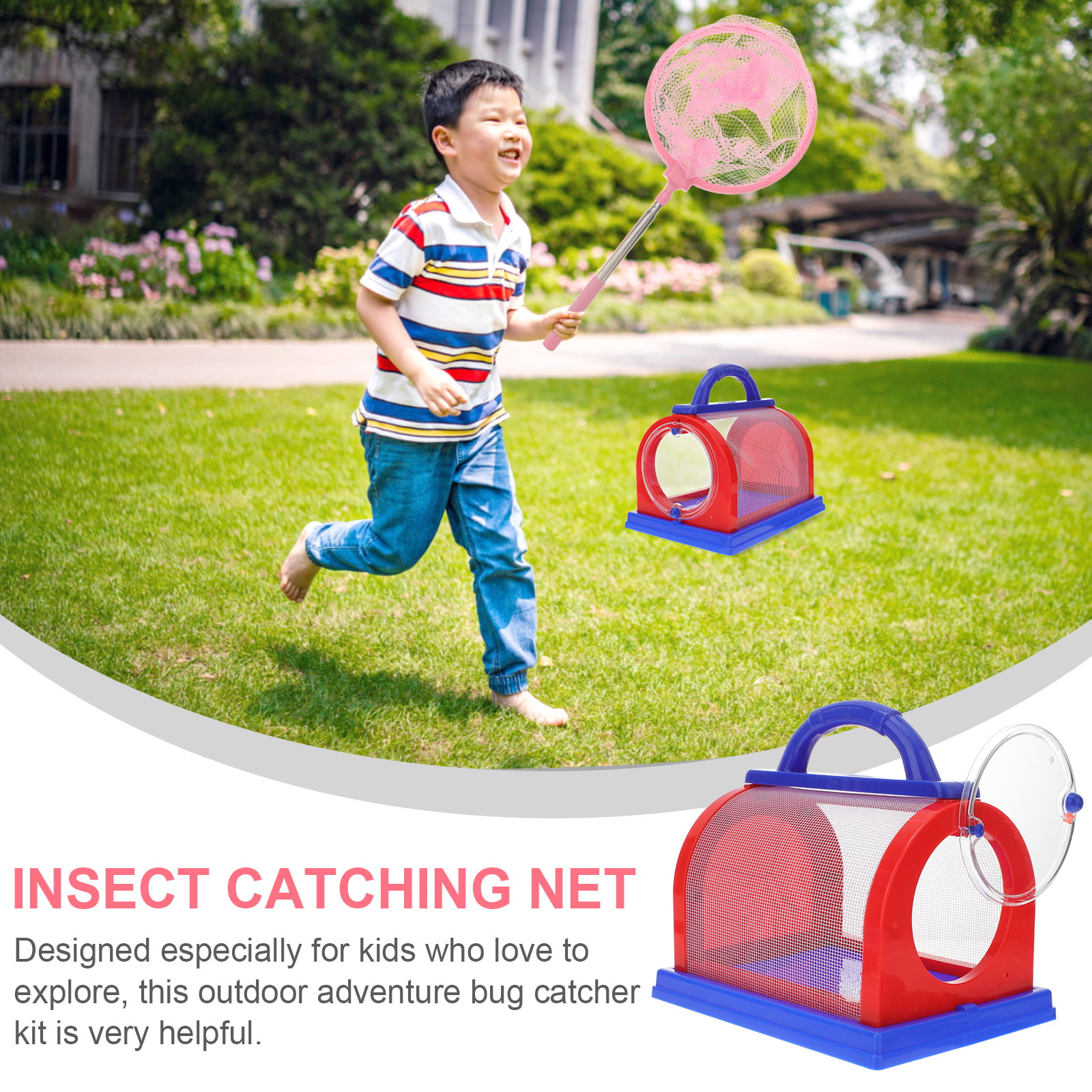 Kids Bug Catcher Kit 1 Set Insect Catching Net Insect Observation Cage  Outdoor Explorer Bug Catcher 