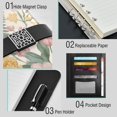 thumbnail image 4 of Leather Notebook with Pen Holder Writing Notepad Includes 100 Pages Lined Journal Retro Plant Pattern, 4 of 6