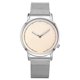 thumbnail image 1 of Reloj de negocios simple de moda para hombres y mujeres Reloj de pulsera con banda de aleación de cuarzo (plateado y blanco), 1 of 3