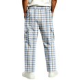 thumbnail image 4 of GrmtClth Men's Pants Lounge Sweatpants Plaid Clothes Comfy Baggy Trendy Soft Waist Drawstring with Pockets Blue XL, 4 of 5