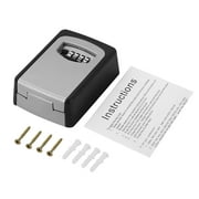 Key Lock Box Keys Storage Lock Box with 4 Digits Combination Resettable Codes Wall Mounted Outdoor Waterproof Cover