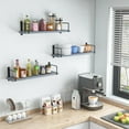 thumbnail image 2 of Floating Shelves, 24 Inches Easy to Install Wall Mounted Shelves, Wall Shelves Set of 3, Rustic Wood Shelves for Wall Décor, Storage Shelves for Living Room (Grey), 2 of 14