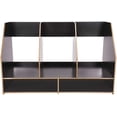 thumbnail image 2 of Desktop Bookshelf Organizer Wood Office Supplies Paper Storage Letter Tray File Sorter Desk Organizer 5 Compartments with Phone Stand DIY Desk Stationary Storage Rack File Tray Counter Accessories, 2 of 7