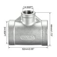 thumbnail image 2 of Accesorio de tubería en forma de T de acero inoxidable 304, 3/4 BSPT x 1/4 BSPT x 3/4 BSPT hembra, conector acoplador en forma de T 3pcs, 2 of 3