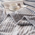 thumbnail image 4 of 27.6"x39" Super Soft 3D Ribbed Throw Blanket - Premium Silky Flannel Fleece Small Blanket for Couch, Sofa & Bed, Lightweight All-Season Use, 4 of 4
