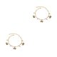 thumbnail image 2 of Guardurnaity Anklets Rhinestone Angel Foot Jewelry Universal Bracelets Ornament Valentines Accessory Fashion Day for Women Girls Oro 2Conjunto, 2 of 6