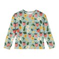 thumbnail image 4 of LTTVQM Fall Shirts for Kids Girls 7-8 Long Sleeve Cute Floral & Fruits Graphic T-Shirts with Pocket Casual Crew Neck Blouses Fashion Outfit Green 7-8 Years, 4 of 4