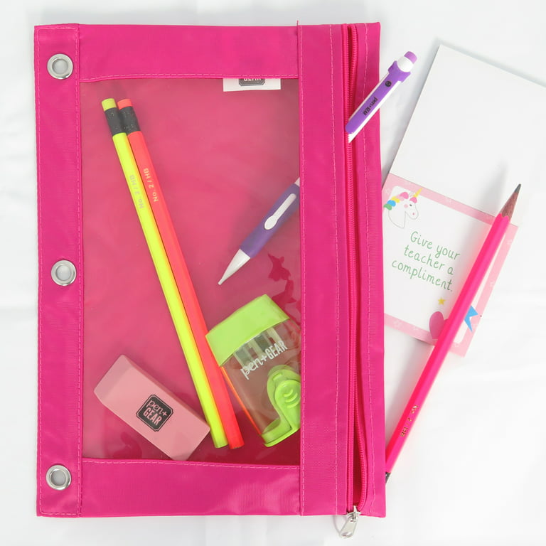 Jelly Binder Pencil Pouch Pink/Green Shapes - Up&Up? - D3 Surplus Outlet