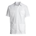 thumbnail image 6 of Cafe Luna Men's and Big Men's Cotton Blend Pintuck Short Sleeve Guayabera Shirt, Sizes S-5XL, 6 of 7