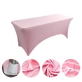 thumbnail image 1 of Nvzi Manteles para mesas de 6 pies, manteles de licra de 6 pies, manteles rectangulares rosas de 6 pies para eventos, bodas, banquetes y fiestas, 1 of 5