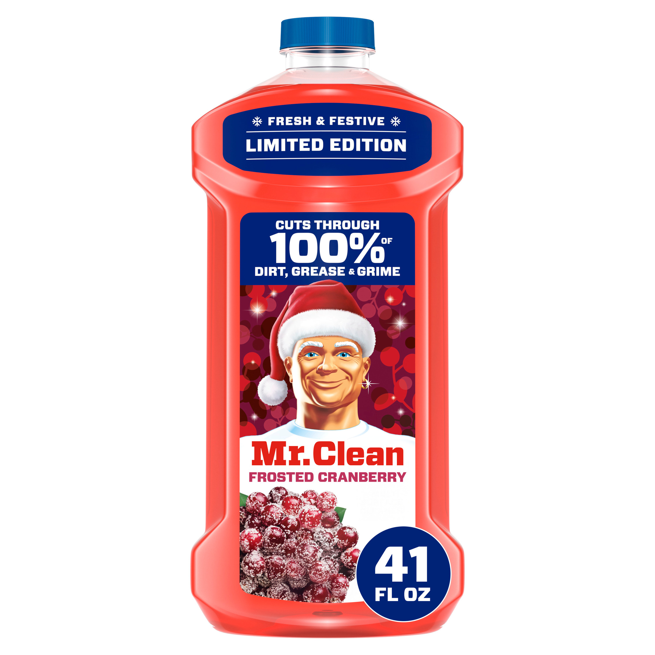 Mr. Clean All Purpose Cleaner, Floor Cleaner, Mop Soap, Cleaning Liquid, Frosted Cranberry, 41 fl oz