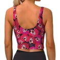 thumbnail image 3 of Haiem Orchids Flowers Pattern Womens Sports Bra - U Neck Padded Low Impact Yoga Bra Workout Crop Top Gym Moisture-Wicking Workout Vest -Small, 3 of 9