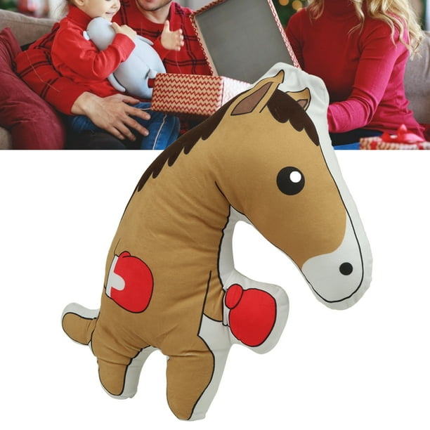 Caballo Divertido Caballo Dibujos Animados Emoción Peluche Juguete Muñeca Animal Relleno Mascota Caballo Almohada