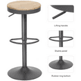 thumbnail image 4 of Kidol&Shellder Wooden Bar Set of 2 Stools Modern Swivel Backless Gray Round Barstools, 4 of 6