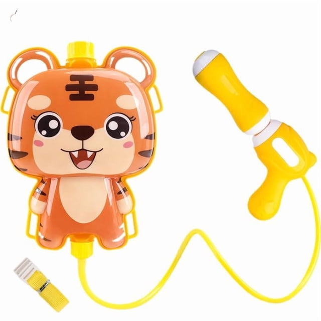 Kids Water Backpack Gun with 1000ml Large Capacity - Cute Cartoon Animal Water Blaster Toy (Panda/Frog/Pig/Husky) for Outdoor Summer Play & Parent-Child Activities (Size 8.66 Inch)