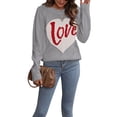 thumbnail image 2 of Arvbitana Valentine's Day Sweater Pullover for Women Long Sleeve Crewneck Cute Love Heart Print Knitted Tops Casual Loose Ribbed Jumper, 2 of 6