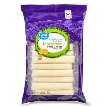 Great Value Mozzarella String Cheese, 36 oz Bag, 36 Count