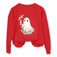 thumbnail image 4 of Cozy Halloween Hoodie for Womem Oversized Fall Outfits, Spooky Ghost & Pumpkin Print Pullover, Cute Casual Sweatshirt, 4 of 4
