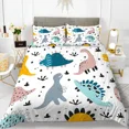 thumbnail image 1 of 3D Small Dinosaur Cartoon Cute Simple Bedding Set Couple King Single Size for Kids Children Polyester Quilt Cover Pillow Case, 1 of 6