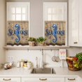 thumbnail image 4 of Kitchen Window Curtains Valance and Tier Set, Retro Oceans Seahorses Rod Pocket Tier Curtain Valance Set, Compass Sailing Boat Light Filtering Cafe Curtains for Bedroom Living Room, 4 of 9