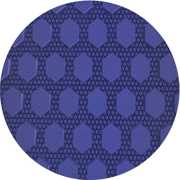 Ahgly Company Machine Washable Indoor Round Transitional Denim Dark Blue Area Rugs, 5' Round