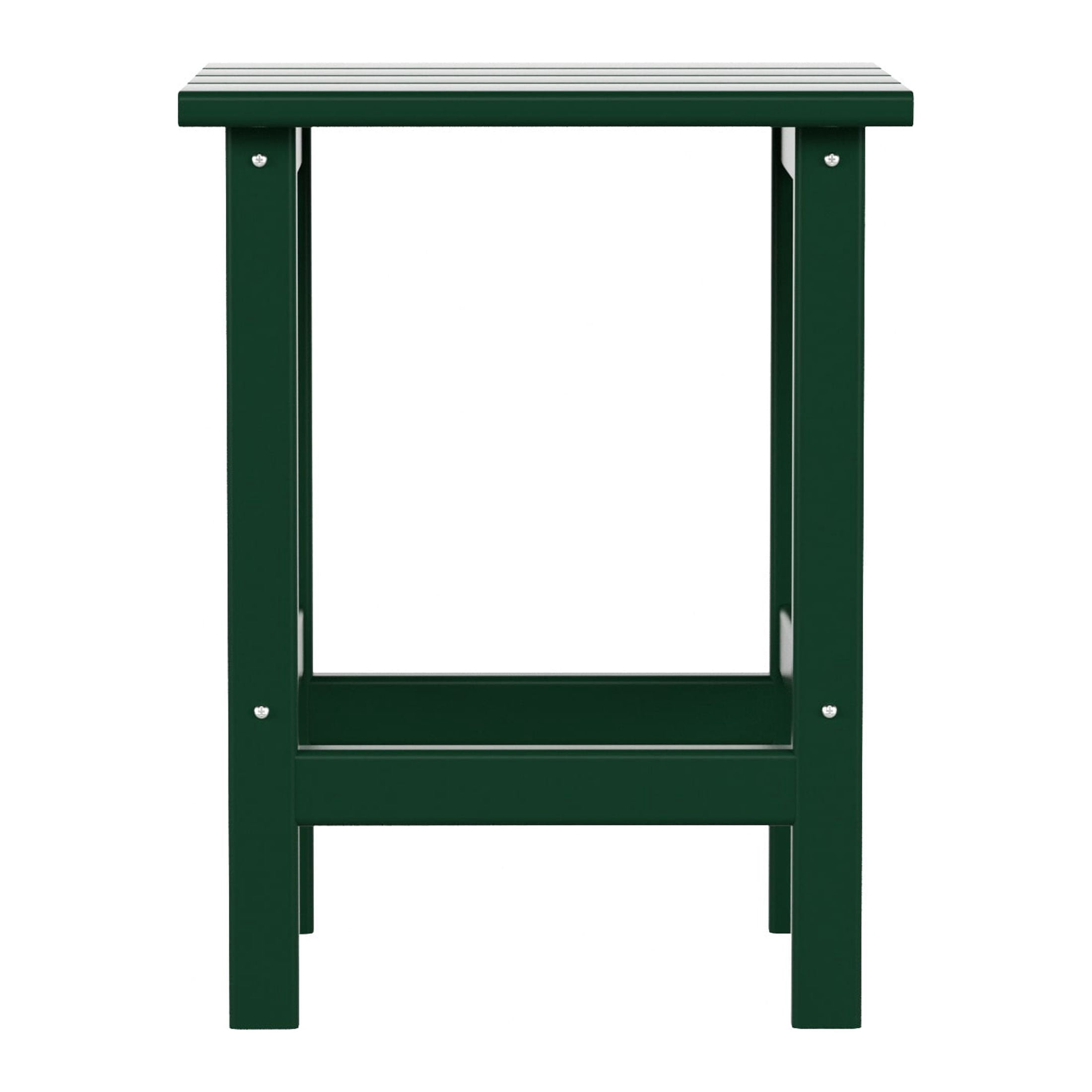 Garden Square Plastic Adirondack Outdoor Side Table, Dark Green