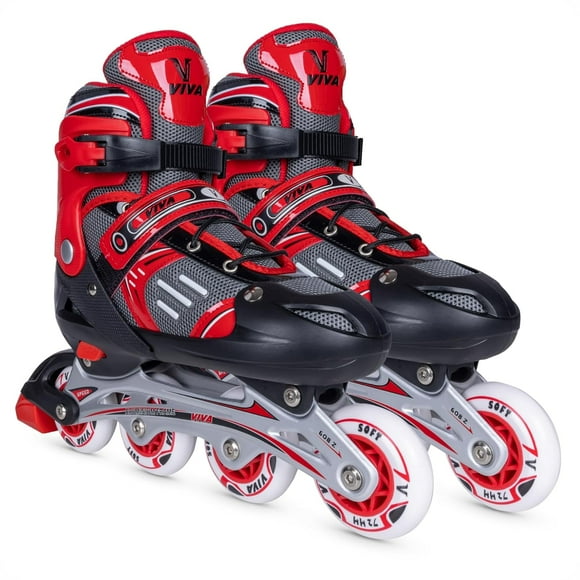 Viva Patins en Ligne Ajustables avec Taille de Roue Différente Patins à Roulettes pour Tous les Garçons et Filles (Xtra Petit (12-1 Uk) 68mm Taille de Roue) 1 X Paire de Patins