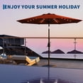 thumbnail image 2 of Solar LED 10FT Patio Umbrella – Waterproof UV Protection Outdoor Market Table Parasol with Crank Lift & Push Button Tilt, 8 Sturdy Ribs, for Garden, Backyard, Pool, Deck – Color: Orange, 2 of 7