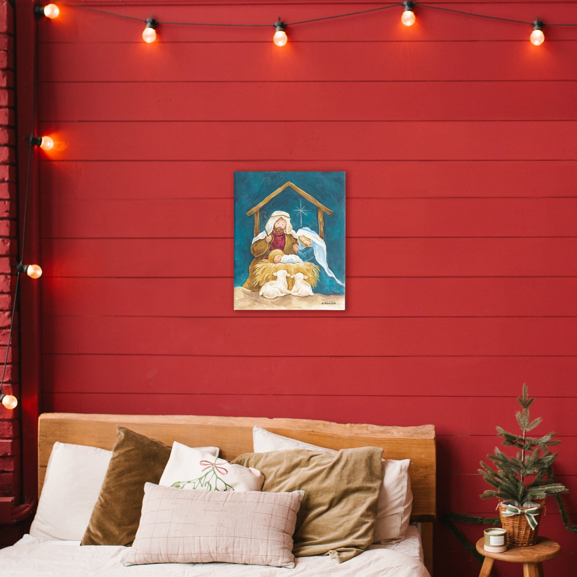 Comforting Nativity Painting Canvas Wall Art, design by Diane Kater