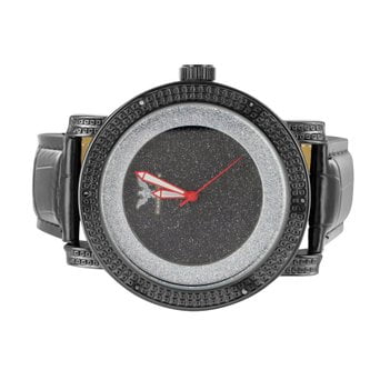 Watches For Men Stainless Steel Case Leather Band Black Water...