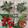 thumbnail image 6 of Christmas Candle Ring Wreath, Artificial Red Berry Pinecones Pillar Candle Holder, Wreaths for Christmas Party Home Table Centerpieces Decoration(Red), 6 of 7