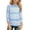 Light Blue, variant on Stylish Round Neck 3/4 Sleeve Casual Tops for Girls Comfortable Daily Wear Cute Graphic Blouses