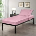 thumbnail image 2 of Giblin 4 Piece Set Cot Size 30" x 75" Fitted Flat Sheet Pillow Case Set Perfect for Camp Bunk Beds / RVs / Guest Beds (Pink), 2 of 5