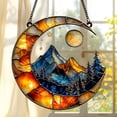thumbnail image 3 of Moonlit Mountain Acrylic Suncatcher, Faux Stained Glass Night Sky Window Hanging, Mountain Decor for Nature Lovers, Gift for Home Decor 1844848952, 3 of 4