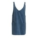 thumbnail image 2 of Vestido vaquero para mujer: tirantes ajustables, escote en V, minivestido con bolsillos, tallas S-XL., 2 of 3